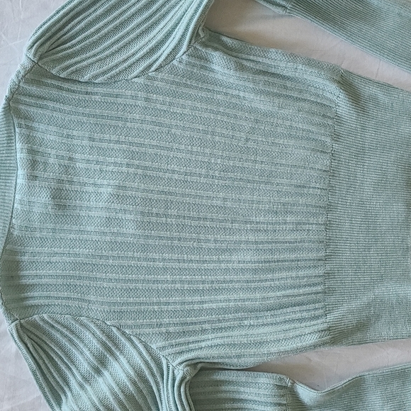 TRUTH aqua blue green wool blend sweater v-neck medium - Picture 5 of 6